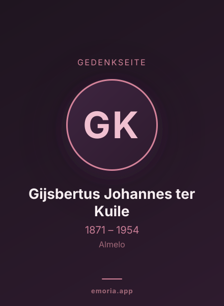 Gedenkportrait von Gijsbertus Johannes ter Kuile