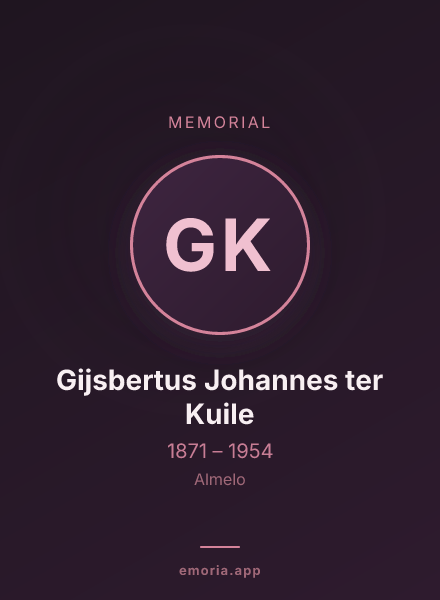 Memorial portrait of Gijsbertus Johannes ter Kuile