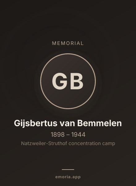 Memorial portrait of Gijsbertus van Bemmelen