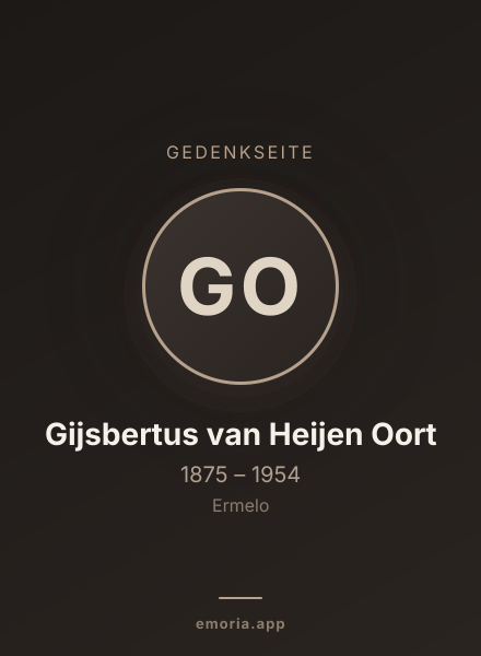 Gedenkportrait von Gijsbertus van Heijen Oort