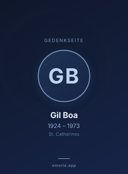 Gedenkportrait von Gil Boa