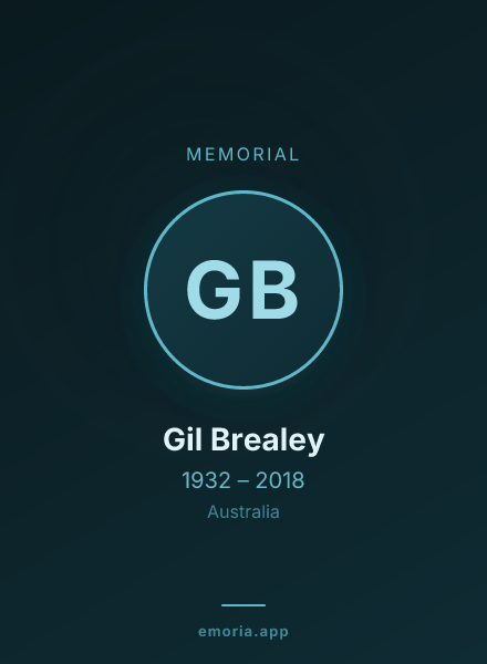Memorial portrait of Gil Brealey