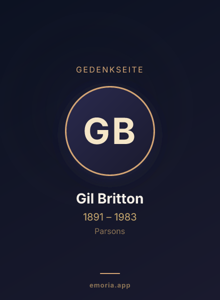 Gedenkportrait von Gil Britton