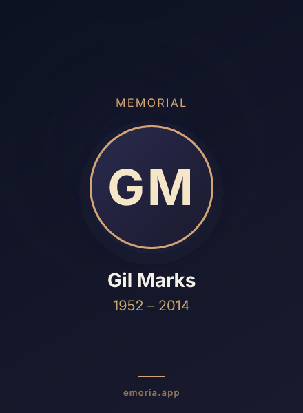 Memorial portrait of Gil Marks