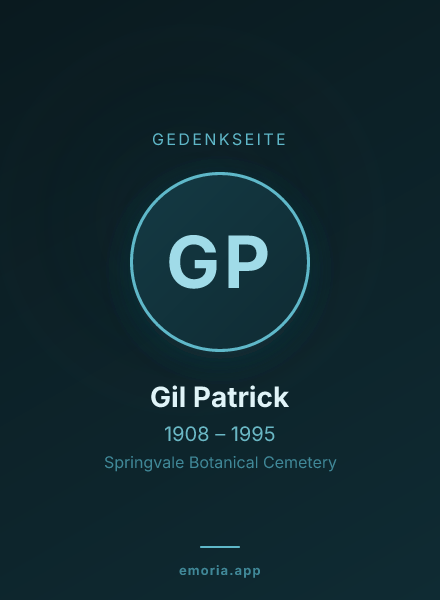 Gedenkportrait von Gil Patrick