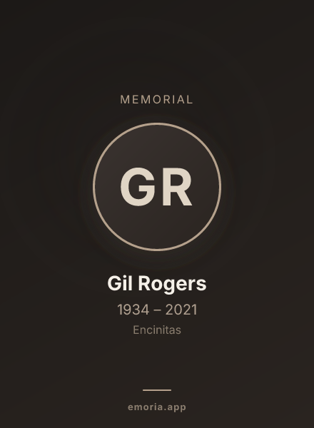 Memorial portrait of Gil Rogers