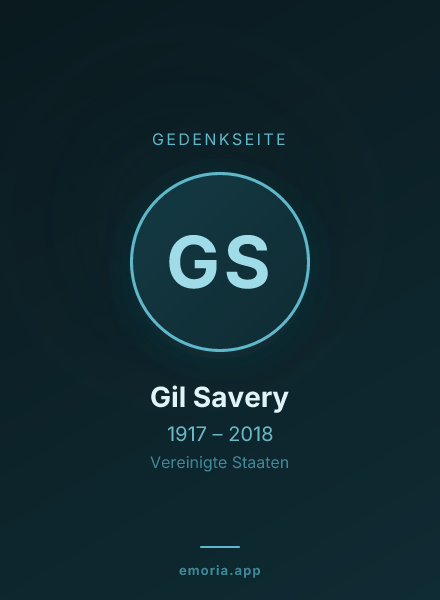 Gedenkportrait von Gil Savery