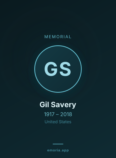 Memorial portrait of Gil Savery