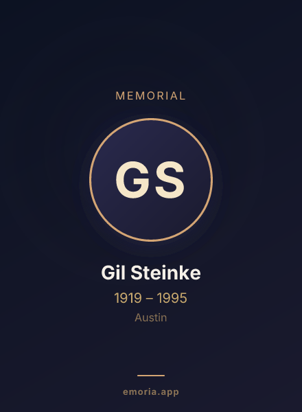 Memorial portrait of Gil Steinke