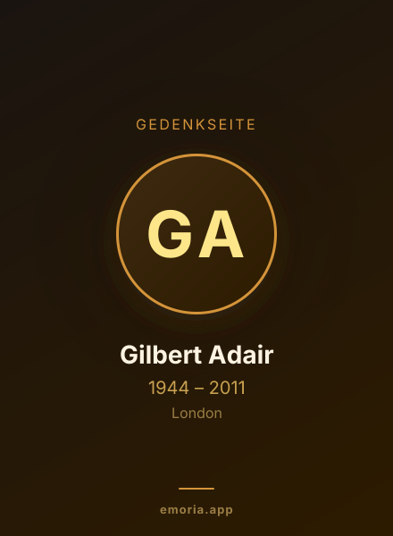 Gedenkportrait von Gilbert Adair