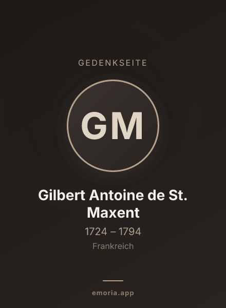 Gedenkportrait von Gilbert Antoine de St. Maxent