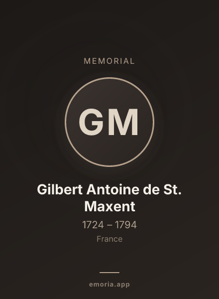 Memorial portrait of Gilbert Antoine de St. Maxent