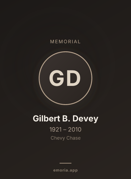 Memorial portrait of Gilbert B. Devey