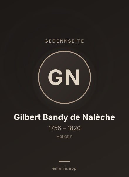 Gedenkportrait von Gilbert Bandy de Nalèche