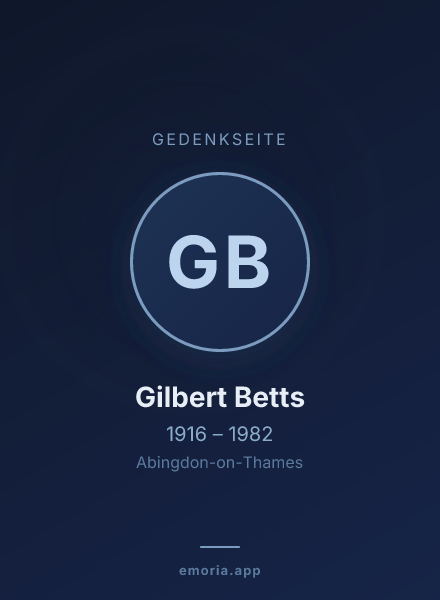 Gedenkportrait von Gilbert Betts
