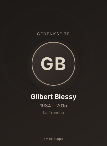 Gedenkportrait von Gilbert Biessy