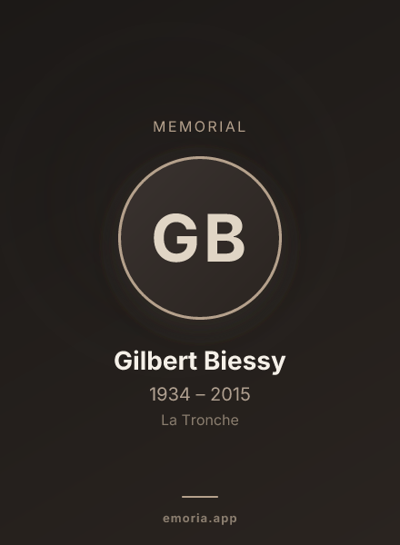 Memorial portrait of Gilbert Biessy