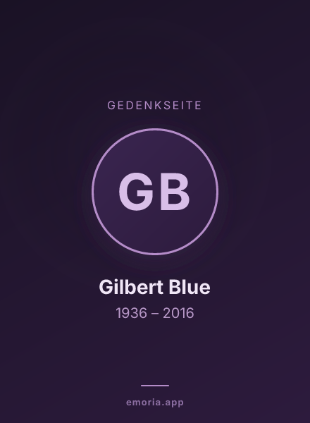 Gedenkportrait von Gilbert Blue