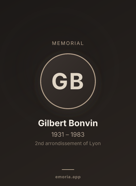 Memorial portrait of Gilbert Bonvin