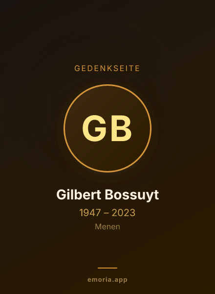Gedenkportrait von Gilbert Bossuyt