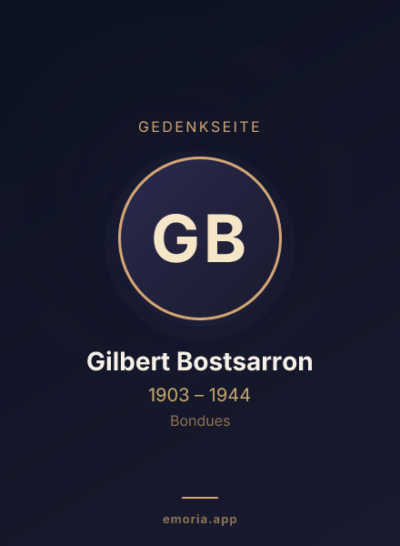 Gedenkportrait von Gilbert Bostsarron