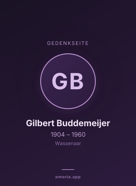 Gedenkportrait von Gilbert Buddemeijer