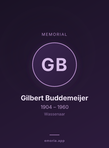 Memorial portrait of Gilbert Buddemeijer