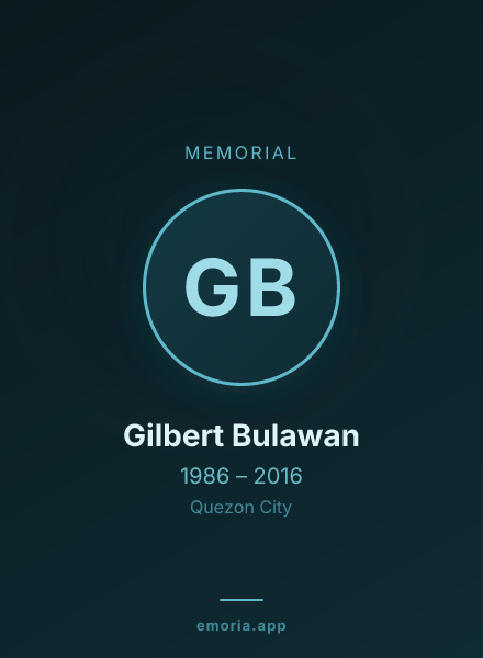 Memorial portrait of Gilbert Bulawan