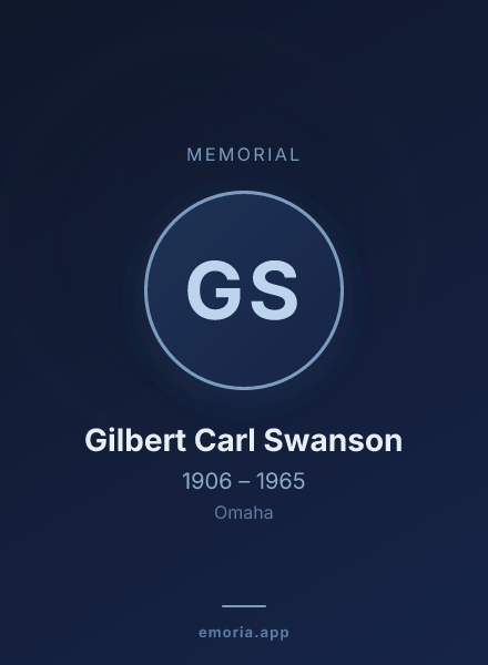 Memorial portrait of Gilbert Carl Swanson