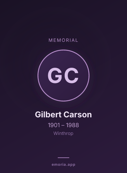 Memorial portrait of Gilbert Carson