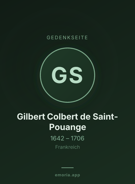 Gedenkportrait von Gilbert Colbert de Saint-Pouange