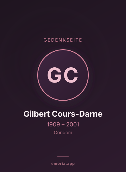 Gedenkportrait von Gilbert Cours-Darne