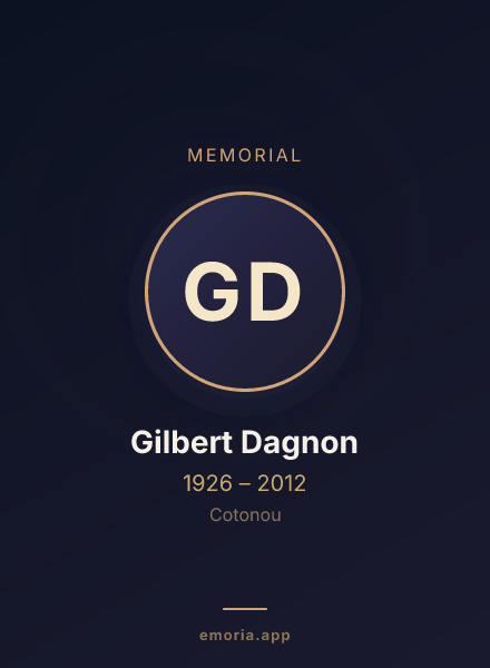 Memorial portrait of Gilbert Dagnon