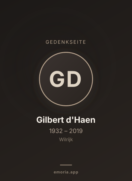 Gedenkportrait von Gilbert d'Haen