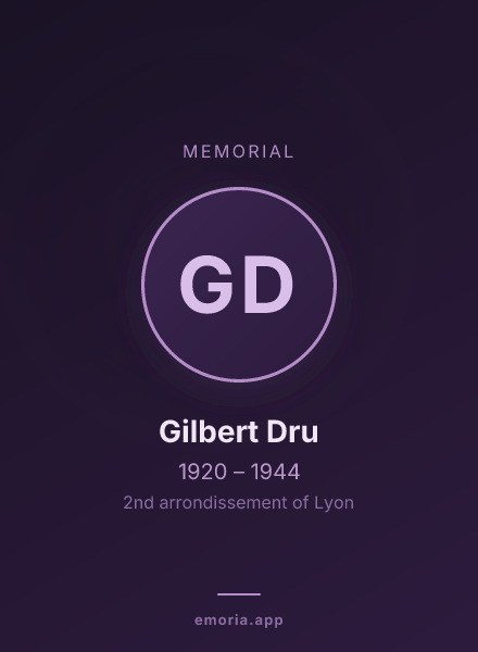 Memorial portrait of Gilbert Dru