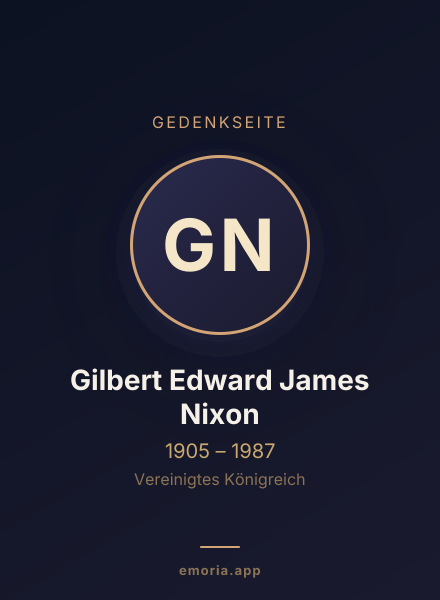 Gedenkportrait von Gilbert Edward James Nixon