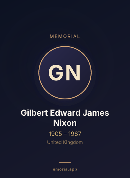 Memorial portrait of Gilbert Edward James Nixon