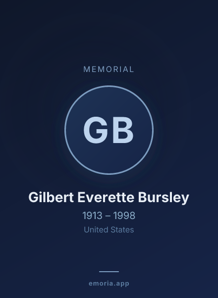 Memorial portrait of Gilbert Everette Bursley
