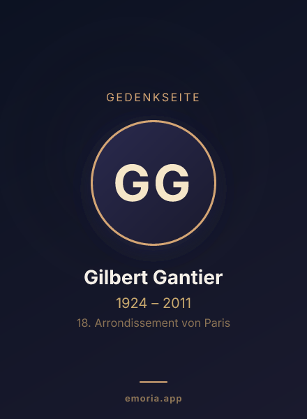 Gedenkportrait von Gilbert Gantier