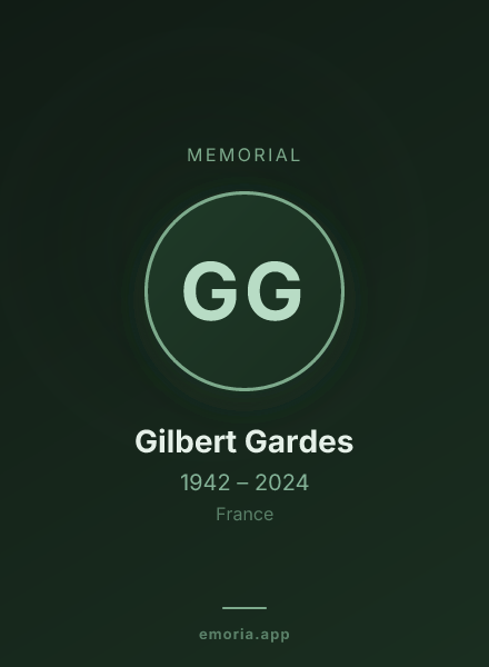 Memorial portrait of Gilbert Gardes