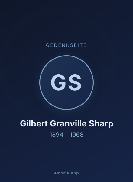 Gedenkportrait von Gilbert Granville Sharp