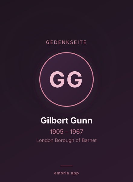 Gedenkportrait von Gilbert Gunn