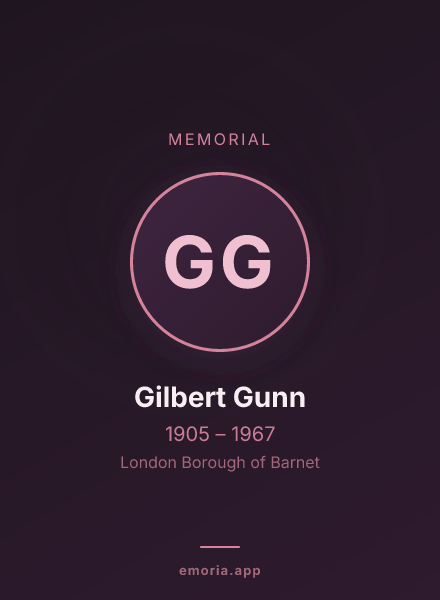 Memorial portrait of Gilbert Gunn