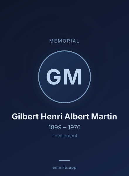 Memorial portrait of Gilbert Henri Albert Martin