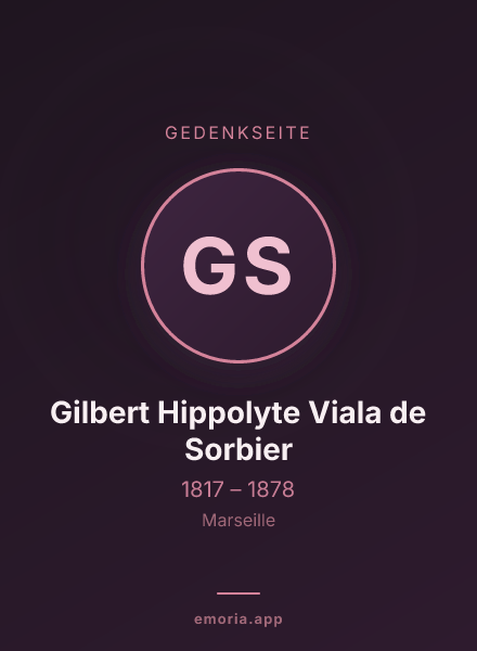 Gedenkportrait von Gilbert Hippolyte Viala de Sorbier