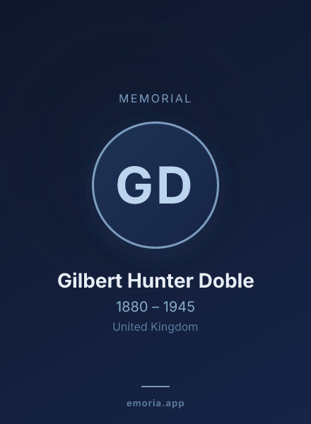 Memorial portrait of Gilbert Hunter Doble