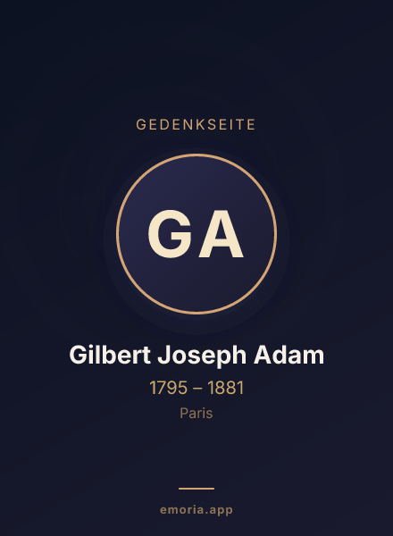 Gedenkportrait von Gilbert Joseph Adam
