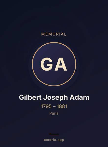Memorial portrait of Gilbert Joseph Adam