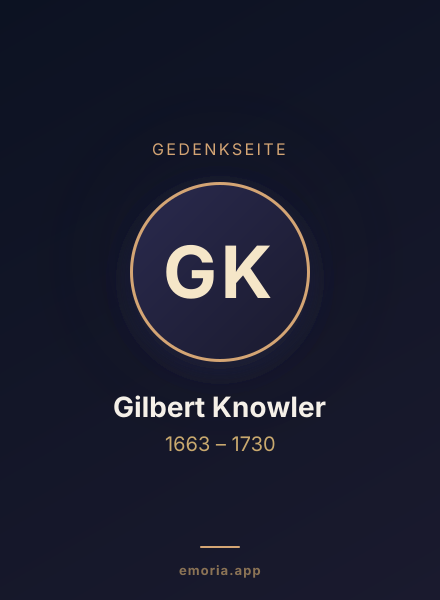 Gedenkportrait von Gilbert Knowler