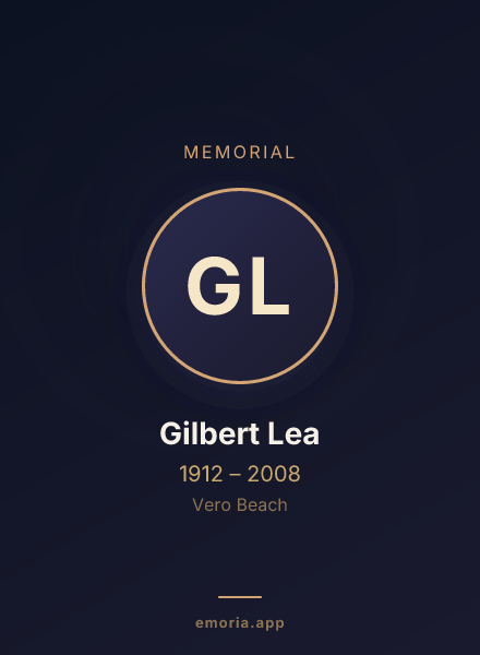 Memorial portrait of Gilbert Lea